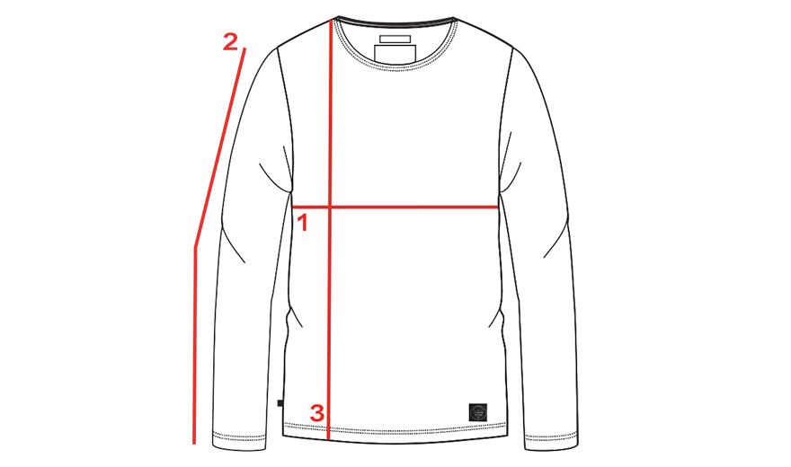 CROQUIS GUIDE TAILLES TEE-SHIRT MANCHES LONGUES